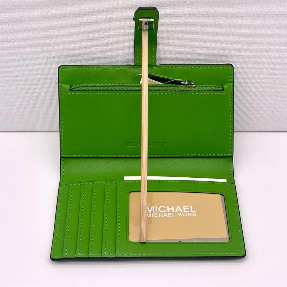 Michael Kors GREENWICH Medium Bifold Wallet Jungle Green